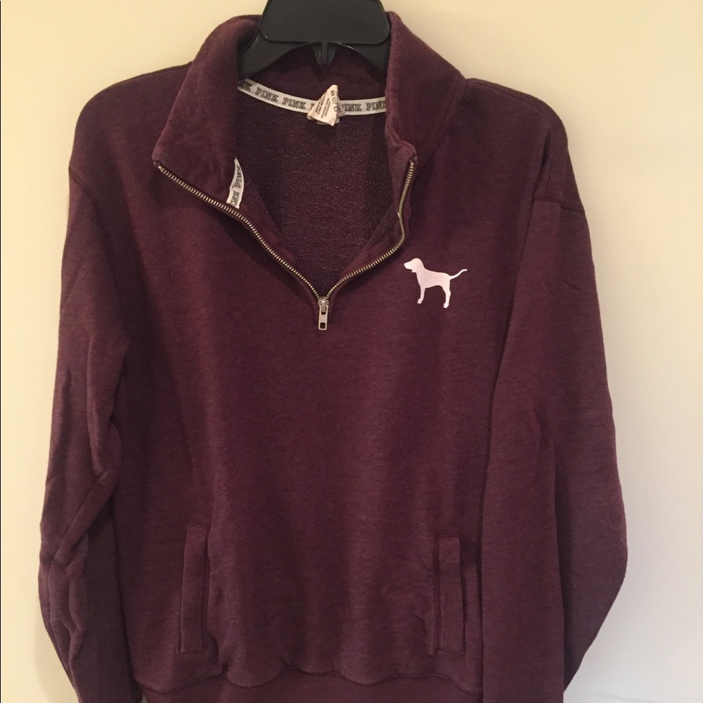PINK maroon quarter zip pull over